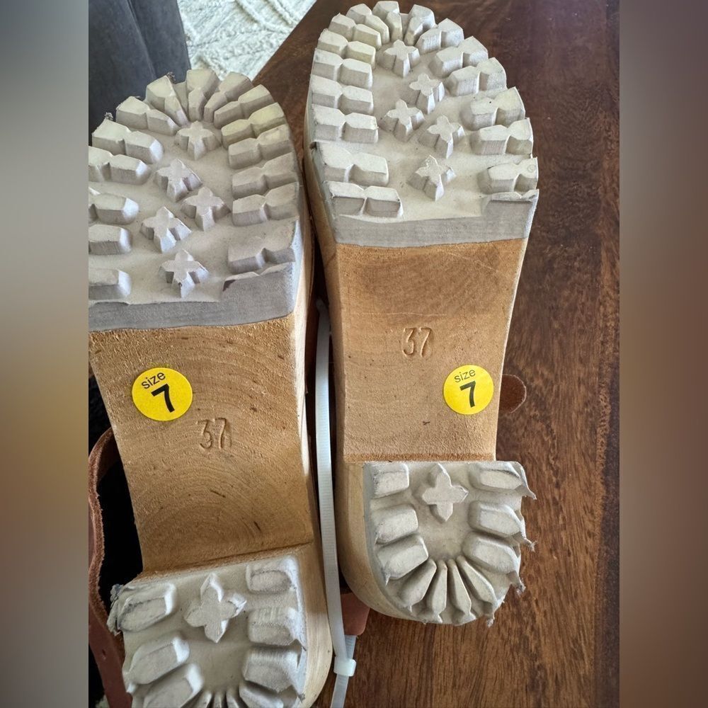 Mia Abba Swedish 70's style wooden clog heels women's - Picture 5 of 5